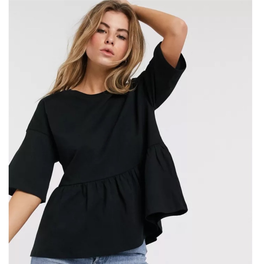 ASOS black smock top